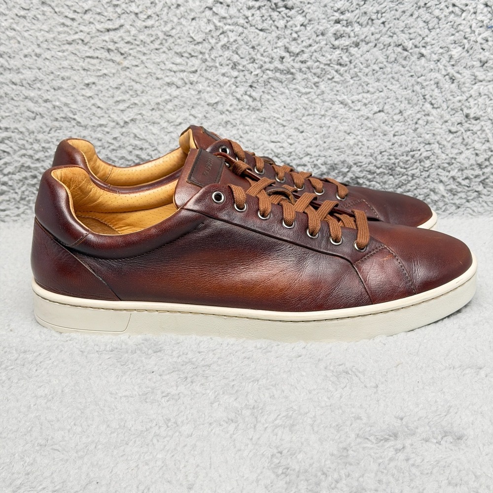Magnanni Elonso Lo Mens Size 11 Sneaker Shoes Tabaco Brown Leather Lace Up 22214